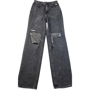 Pacsun Washed Black Ripped '90s Boyfriend Jeanssz 27 high rise grunge EUC emo
